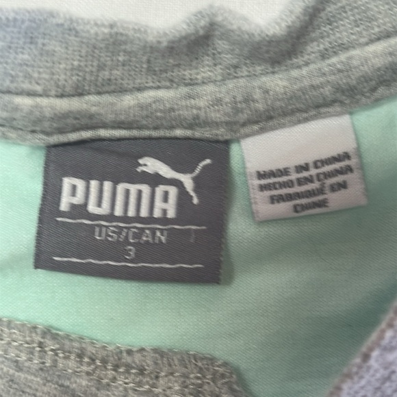 3T Puma Kids Mint and Grey Short Sleeve Tee - Picture 3 of 3